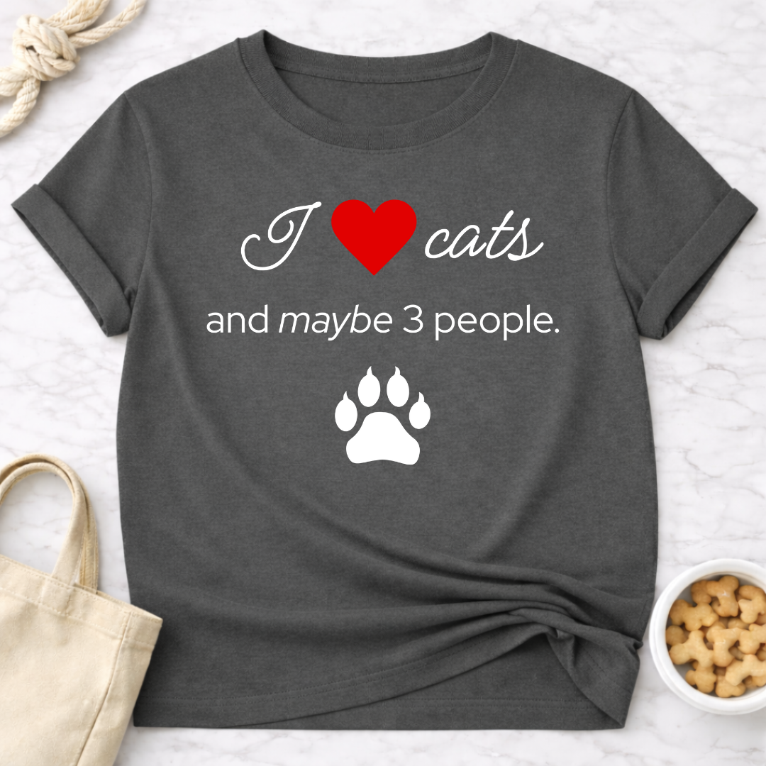I Love Cats and Maybe 3 People T-Shirt