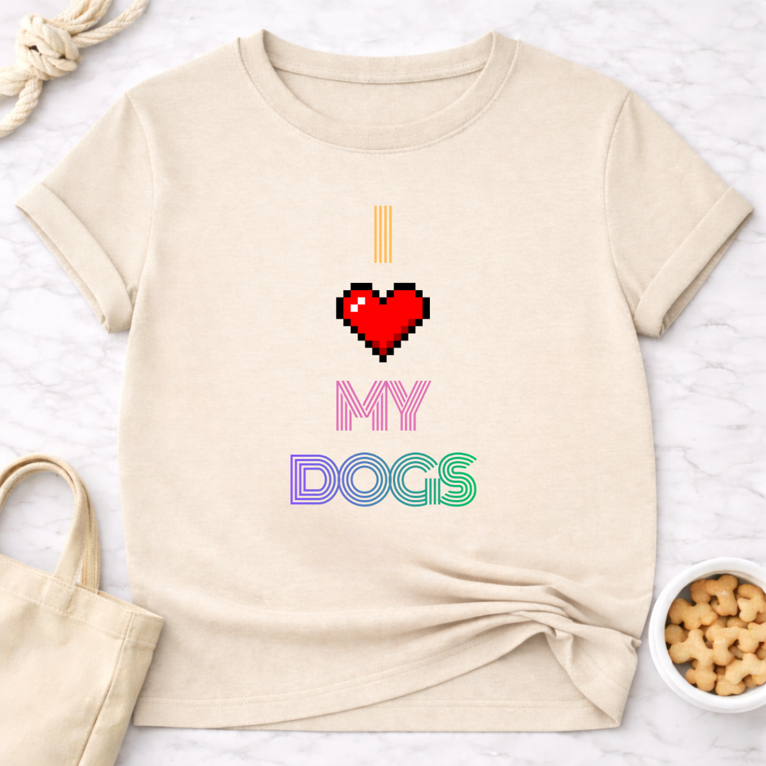 I Love My Dogs Retro T-Shirt