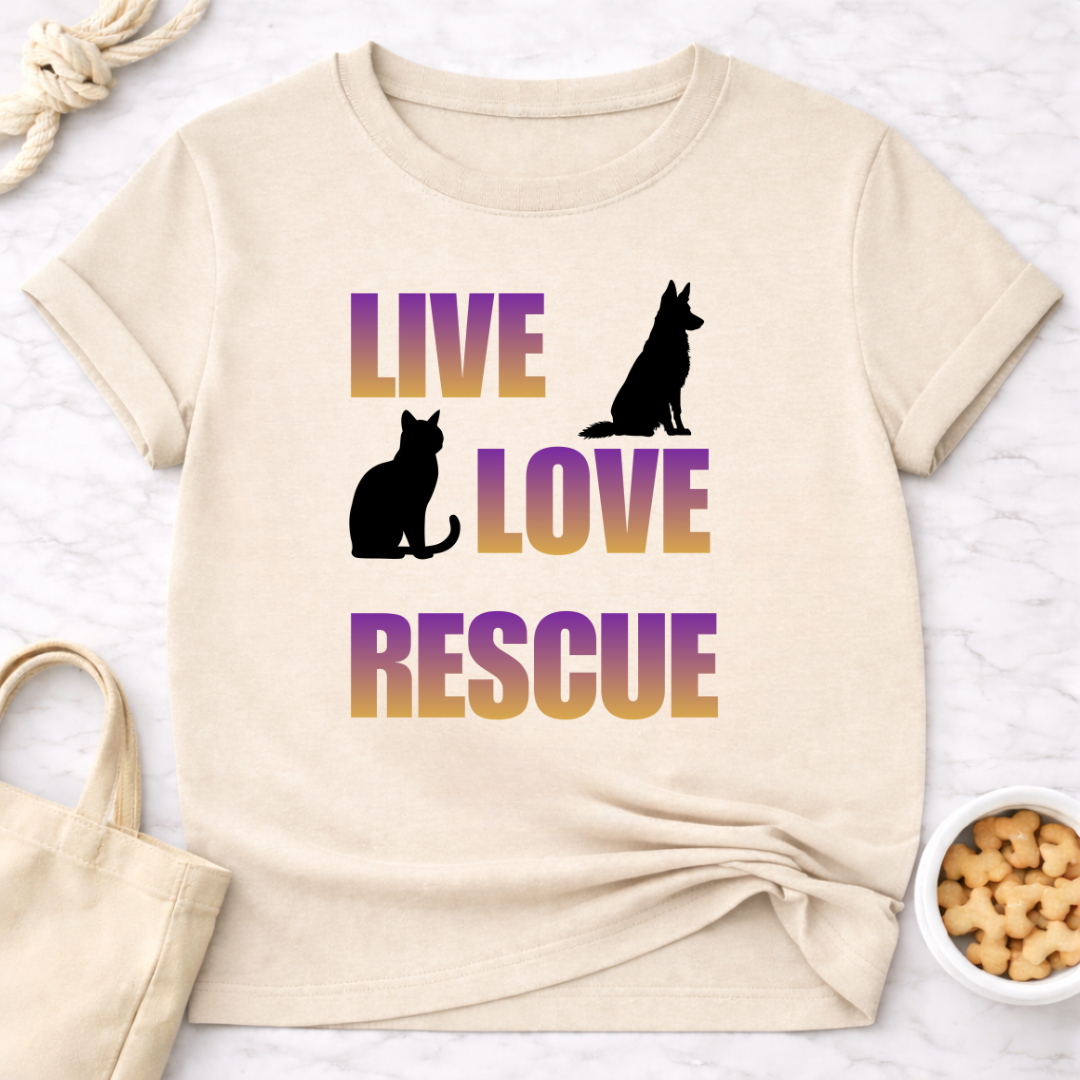 Live Love Rescue Dog and Cat T-Shirt