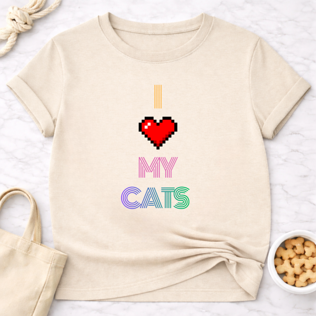 I Love My Cats Retro T-Shirt