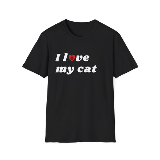 I Love My Cat B&W Retro T-Shirt