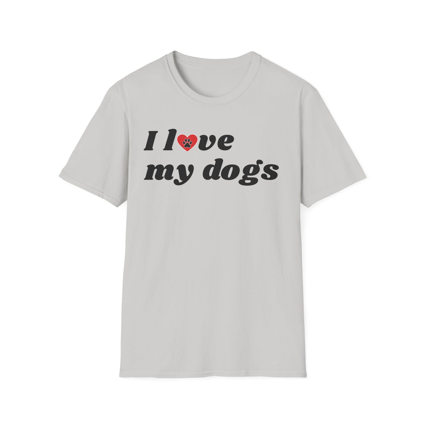 I Love My Dogs B&W Retro T-Shirt