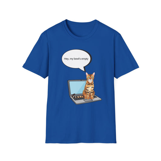 Laptop Cat My Bowl's Empty T-Shirt