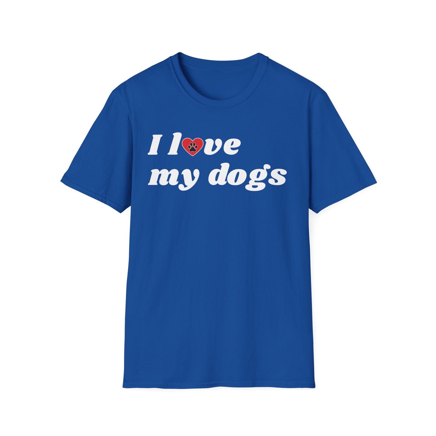 I Love My Dogs B&W Retro T-Shirt