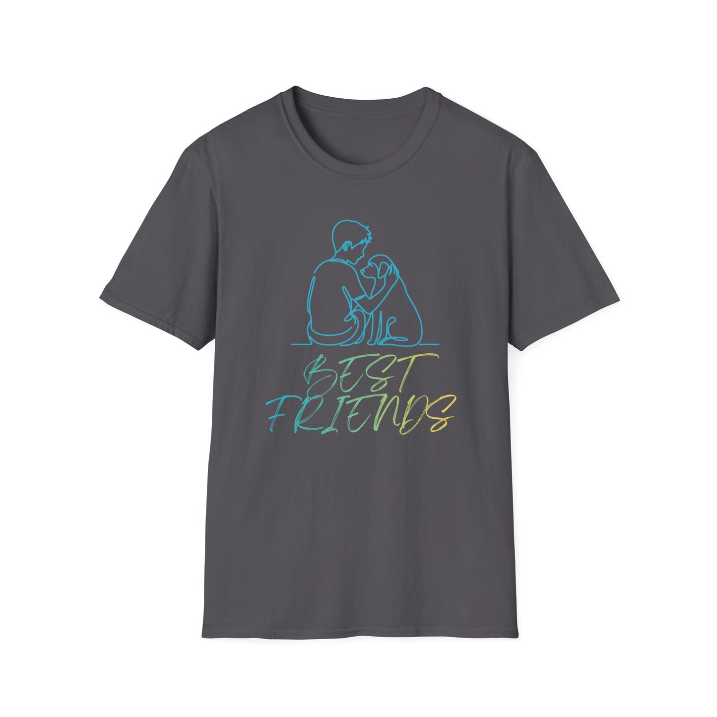 Best Friends Outline Boy and Dog T-Shirt