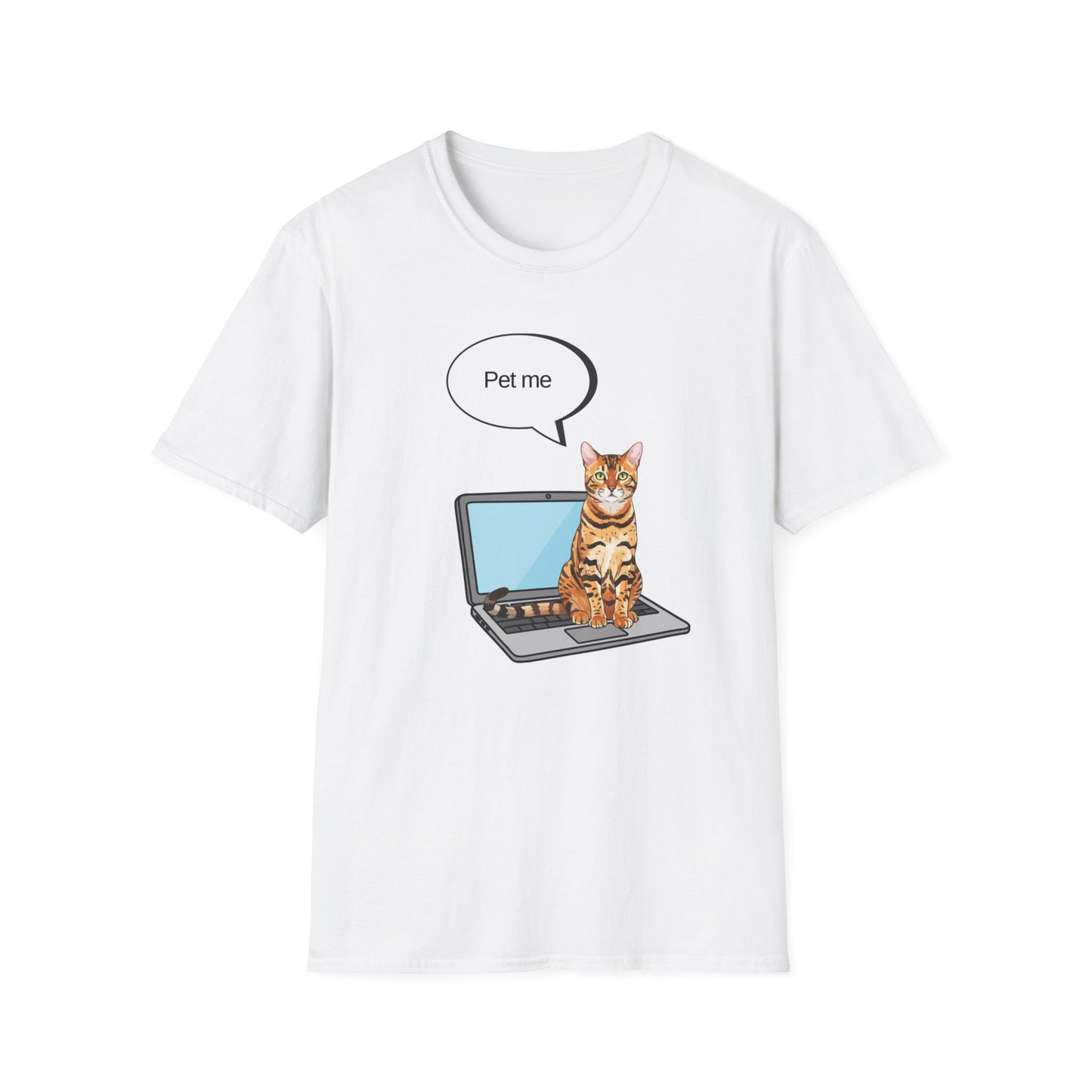 Laptop Cat Pet Me T-Shirt