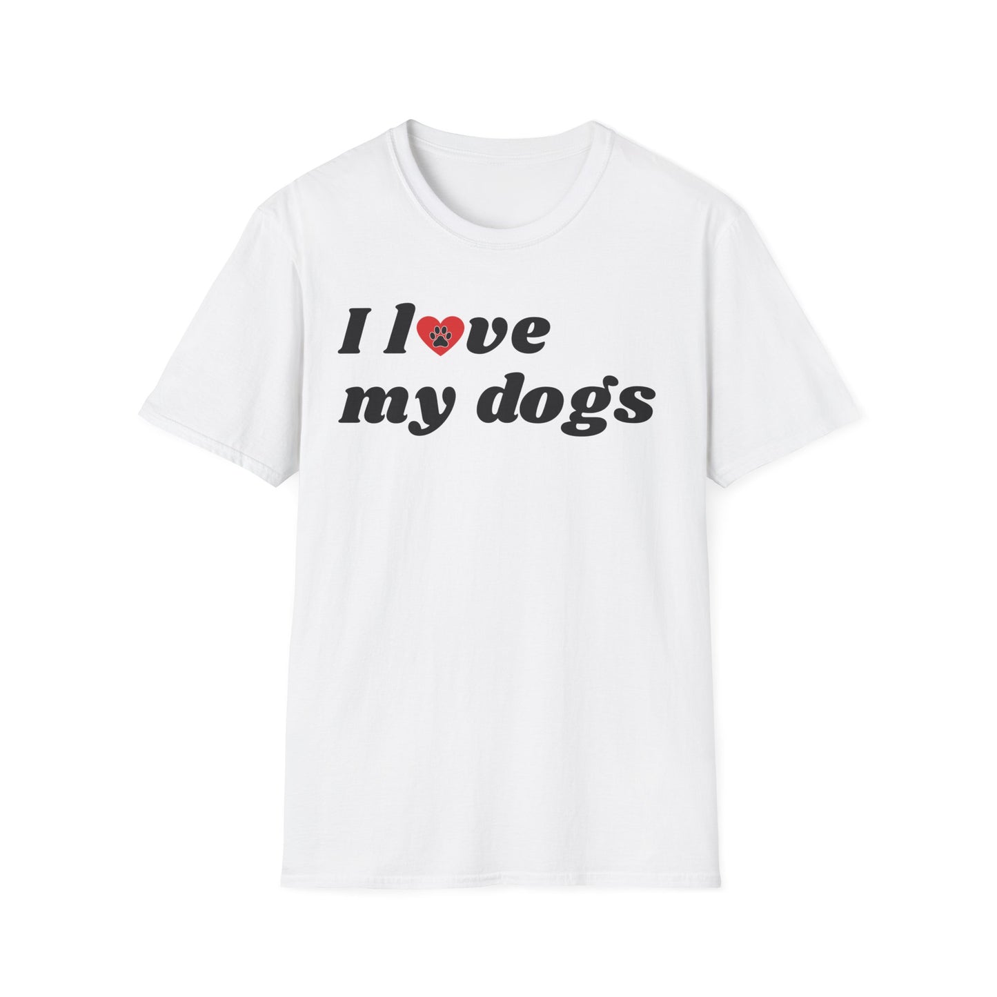 I Love My Dogs B&W Retro T-Shirt