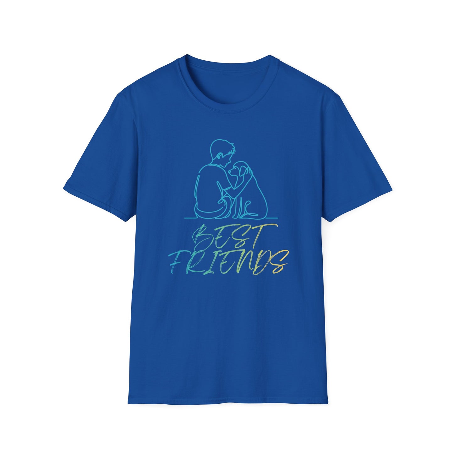 Best Friends Outline Boy and Dog T-Shirt