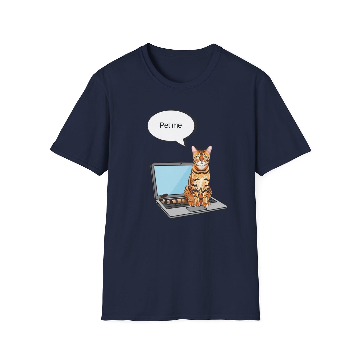 Laptop Cat Pet Me T-Shirt