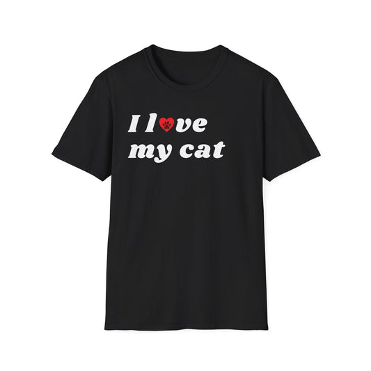 I Love My Cat B&W Retro T-Shirt
