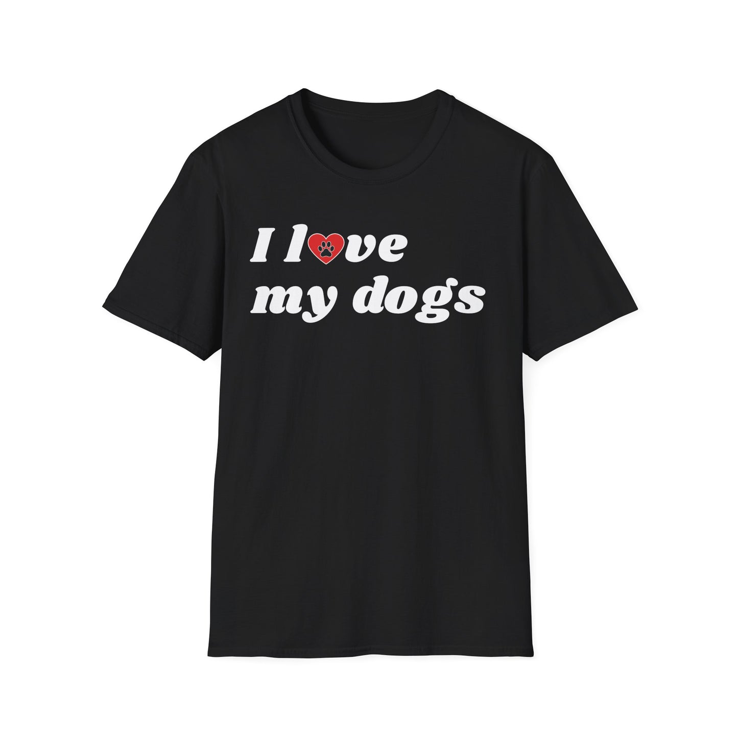 I Love My Dogs B&W Retro T-Shirt