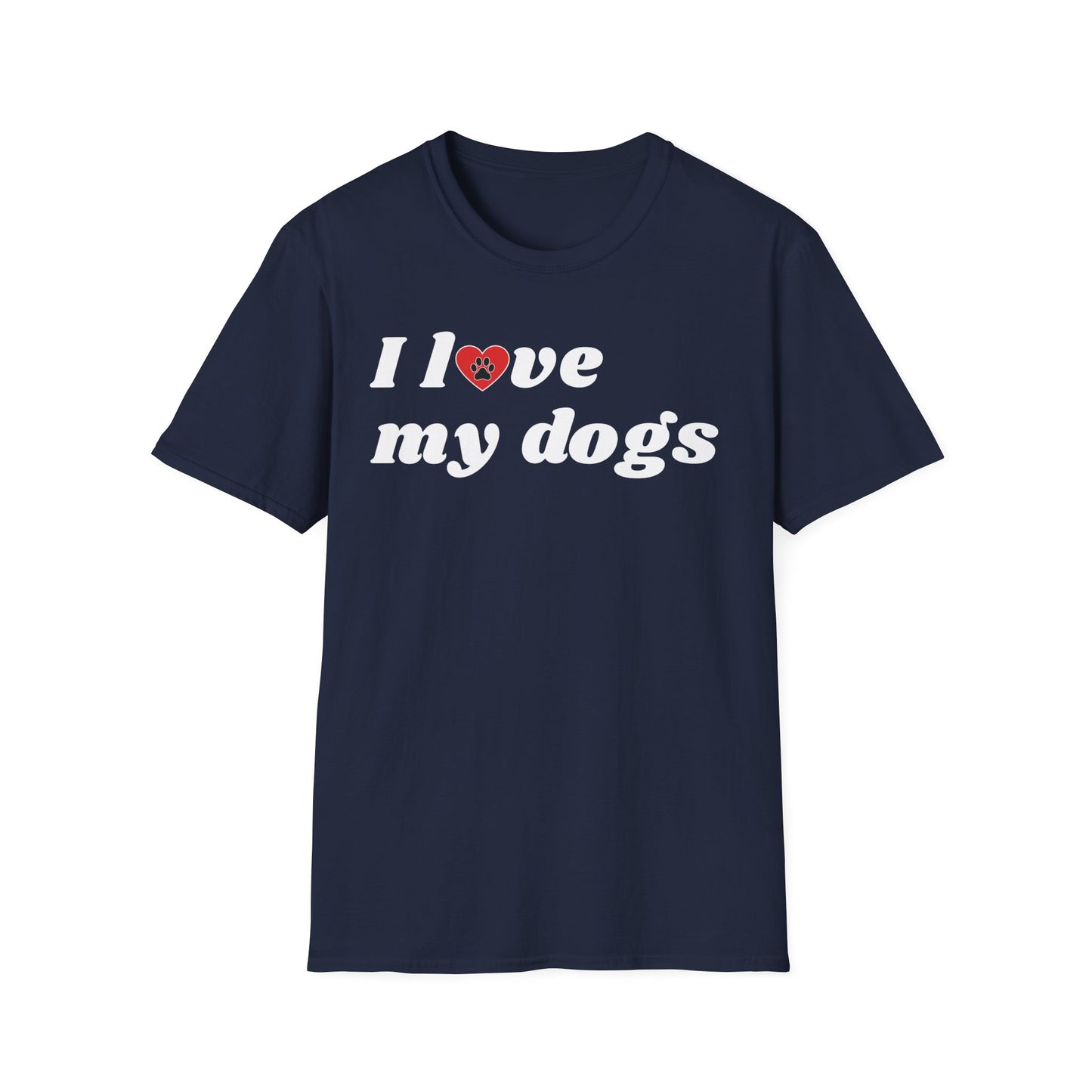 I Love My Dogs B&W Retro T-Shirt