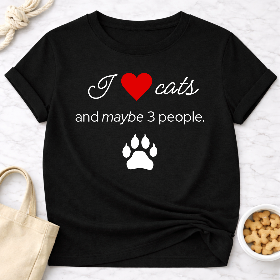 I Love Cats and Maybe 3 People T-Shirt