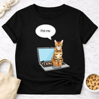 Laptop Cat Pet Me T-Shirt