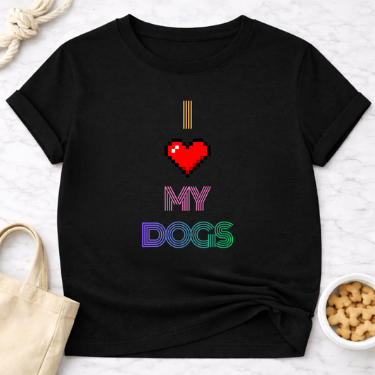 I Love My Dogs Retro T-Shirt