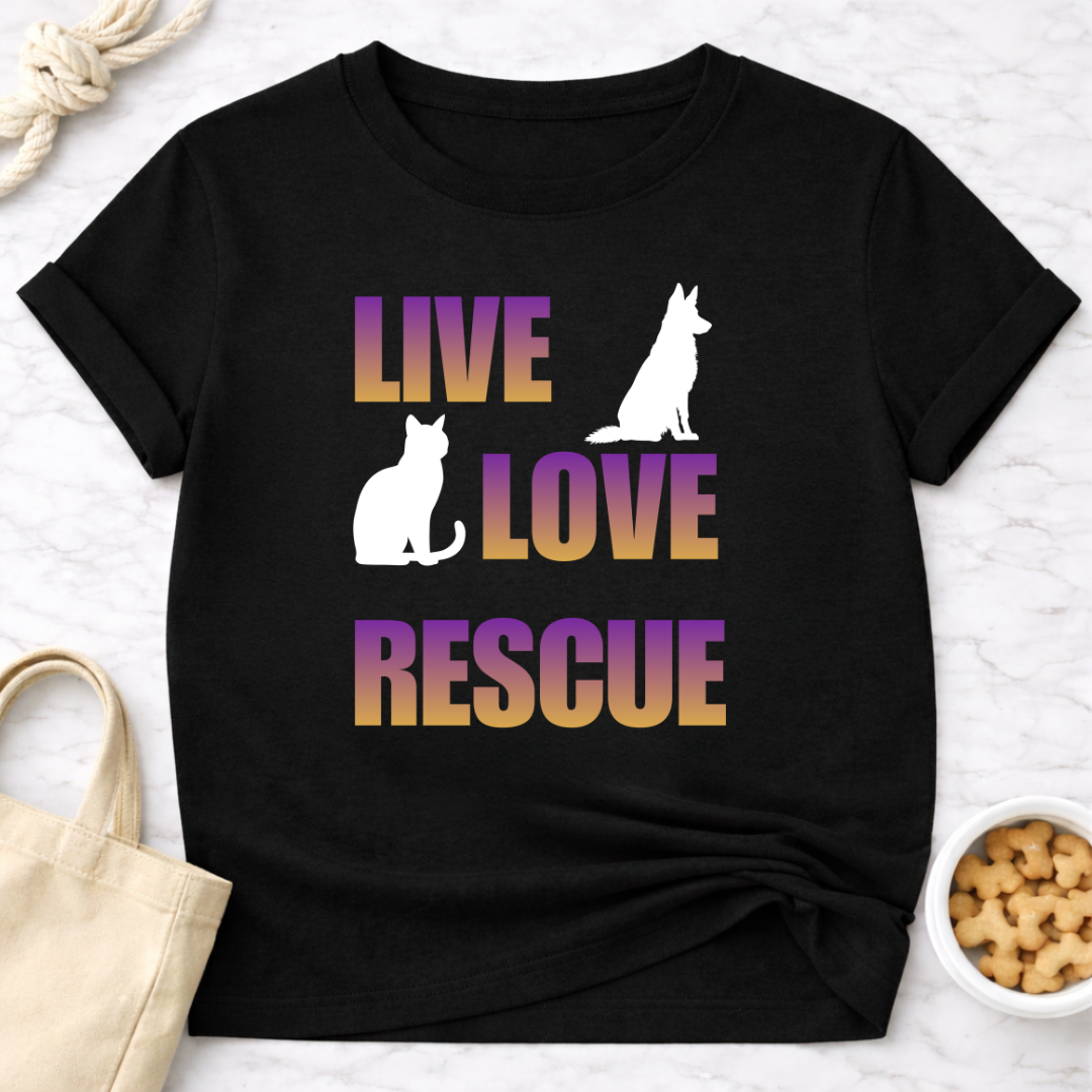 Live Love Rescue Dog and Cat T-Shirt