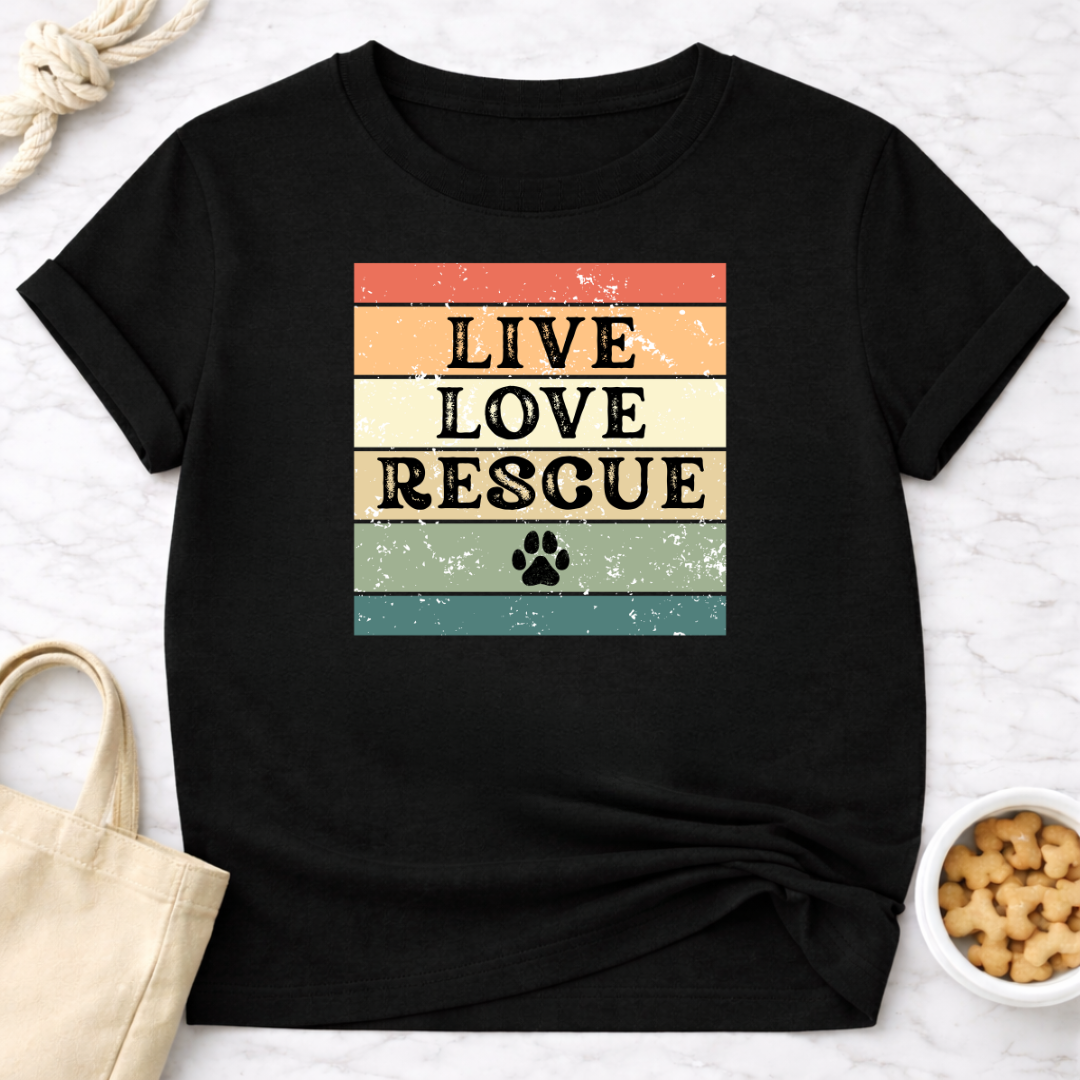 Live Love Rescue (retro) T-Shirt