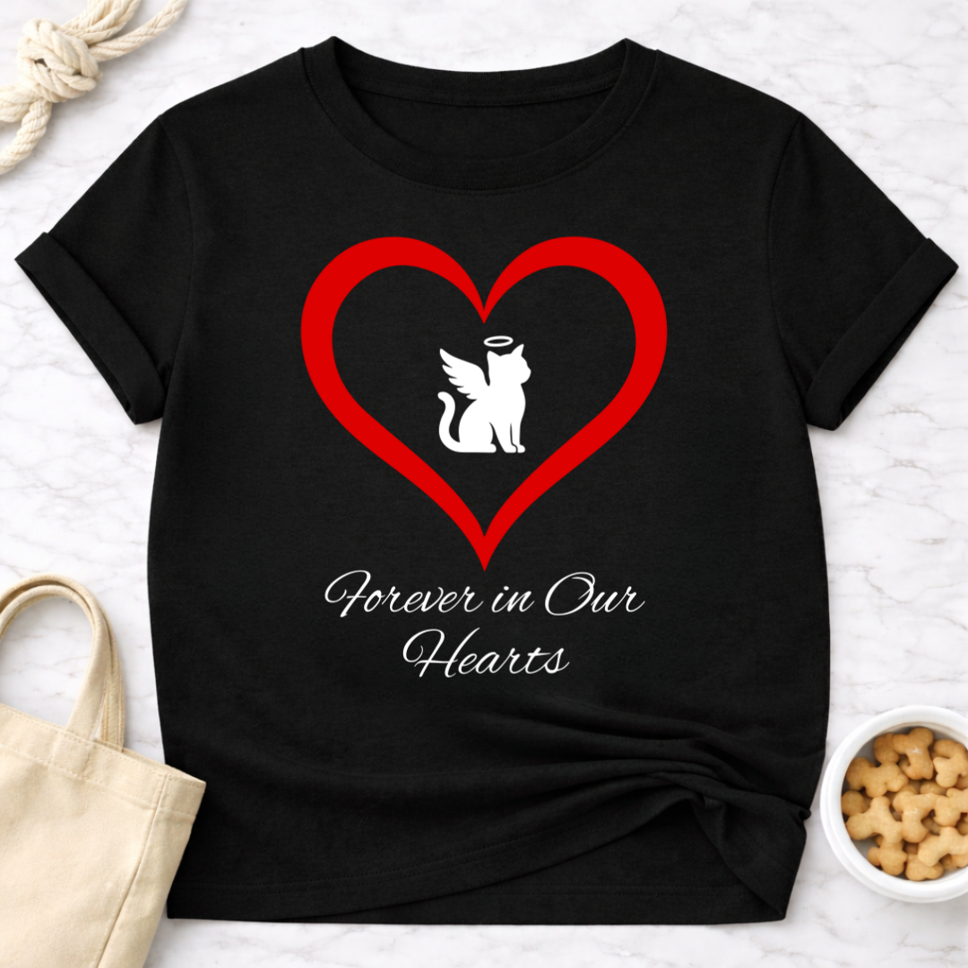 Forever In Our Hearts  Cat Angel T-Shirt