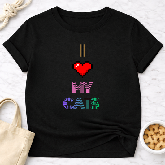 I Love My Cats Retro T-Shirt