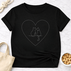 Two Cats in a Heart T-Shirt