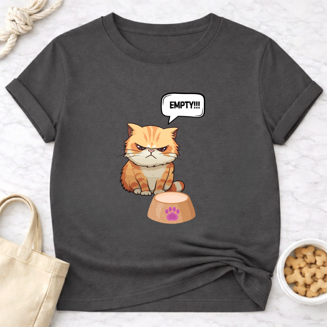 Empty Bowl Cat T-Shirt