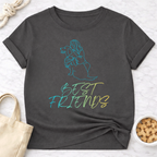 Best Friends Outline Girl and Dog T-Shirt