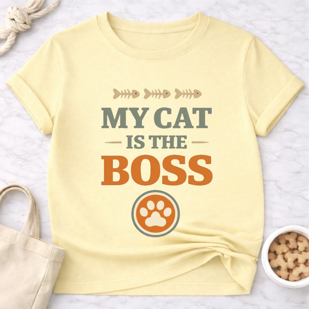 My Cat is the Boss (Retro) T-Shirt