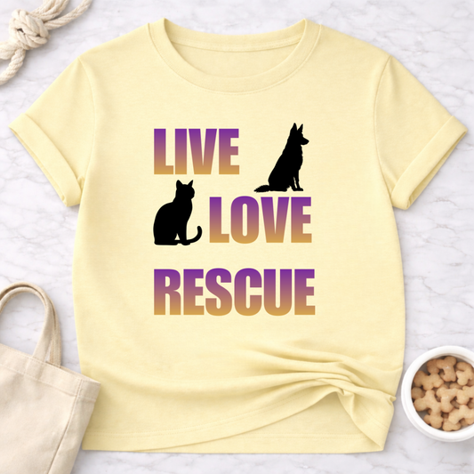 Live Love Rescue Dog and Cat T-Shirt