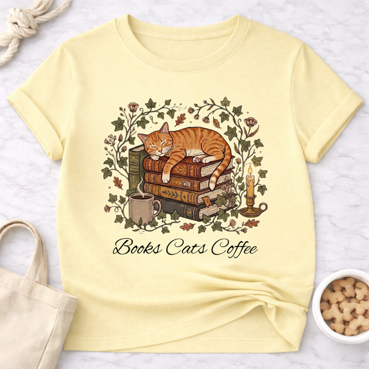 Books Cats Coffee T-Shirt