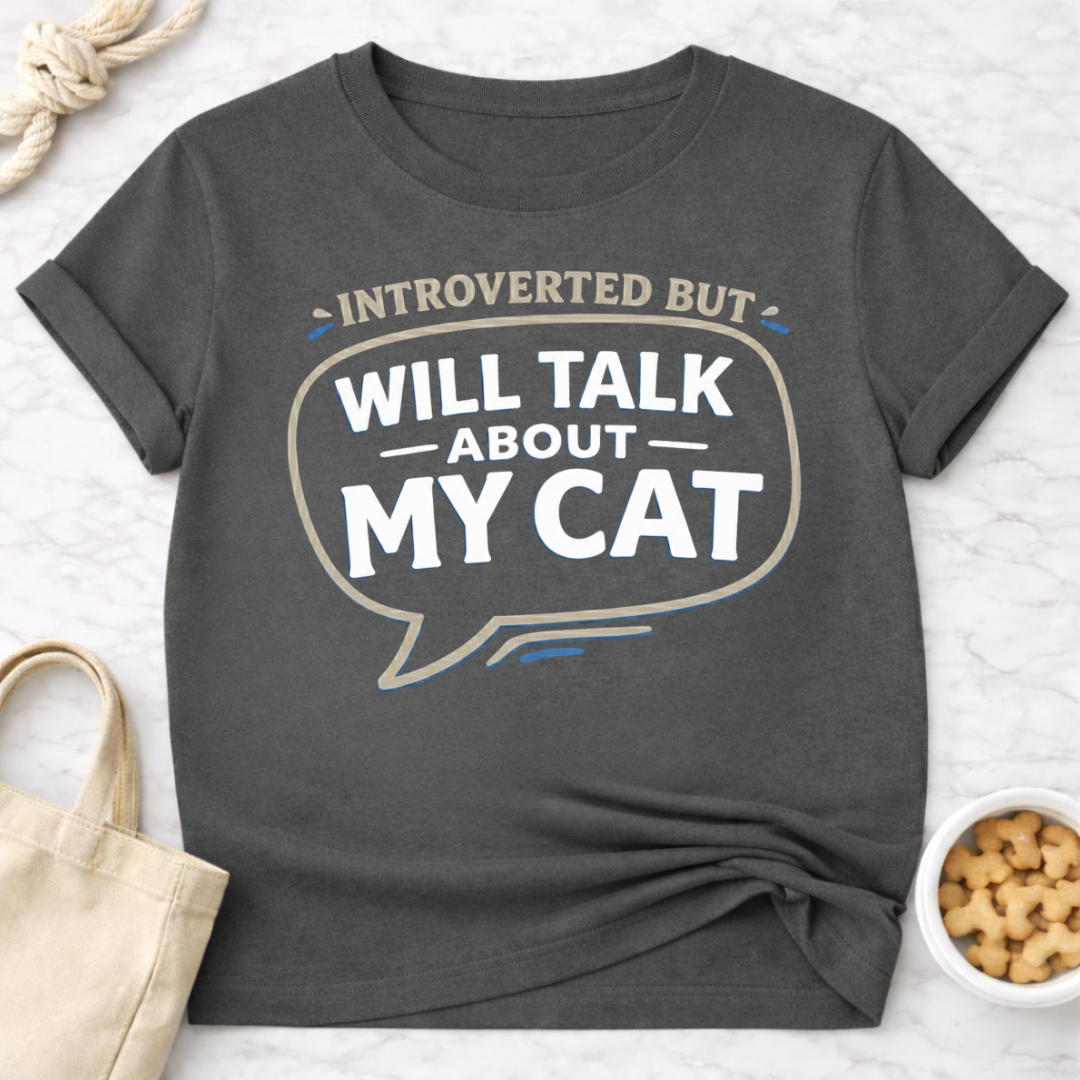 Introverted but Will Talk About My Cat T-Shirt