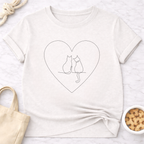 Two Cats in a Heart T-Shirt