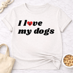 I Love My Dogs B&W Retro T-Shirt