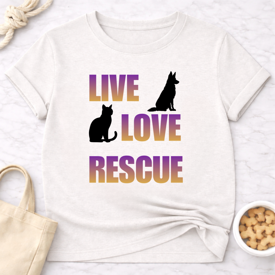 Live Love Rescue Dog and Cat T-Shirt