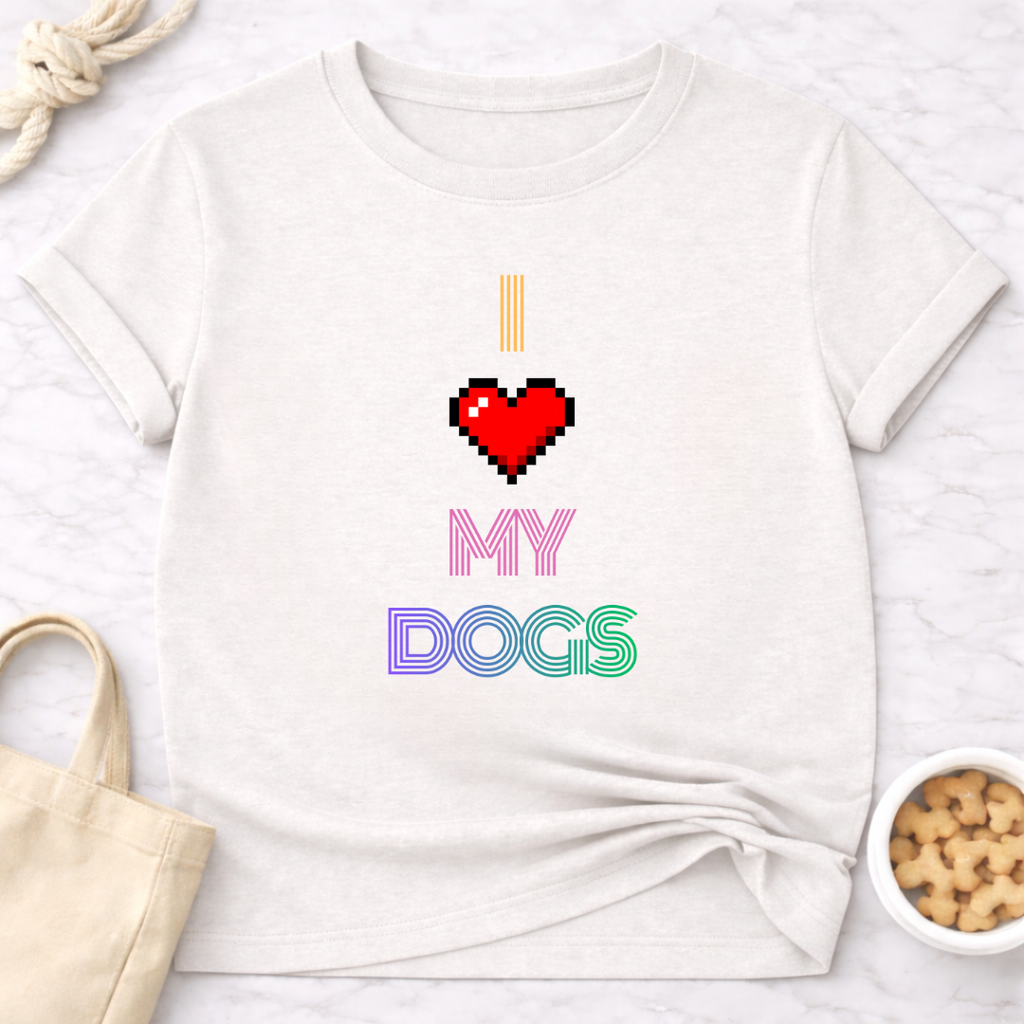 I Love My Dogs Retro T-Shirt