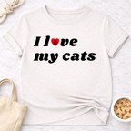 I Love My Cats B&W Retro T-Shirt