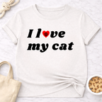 I Love My Cat B&W Retro T-Shirt