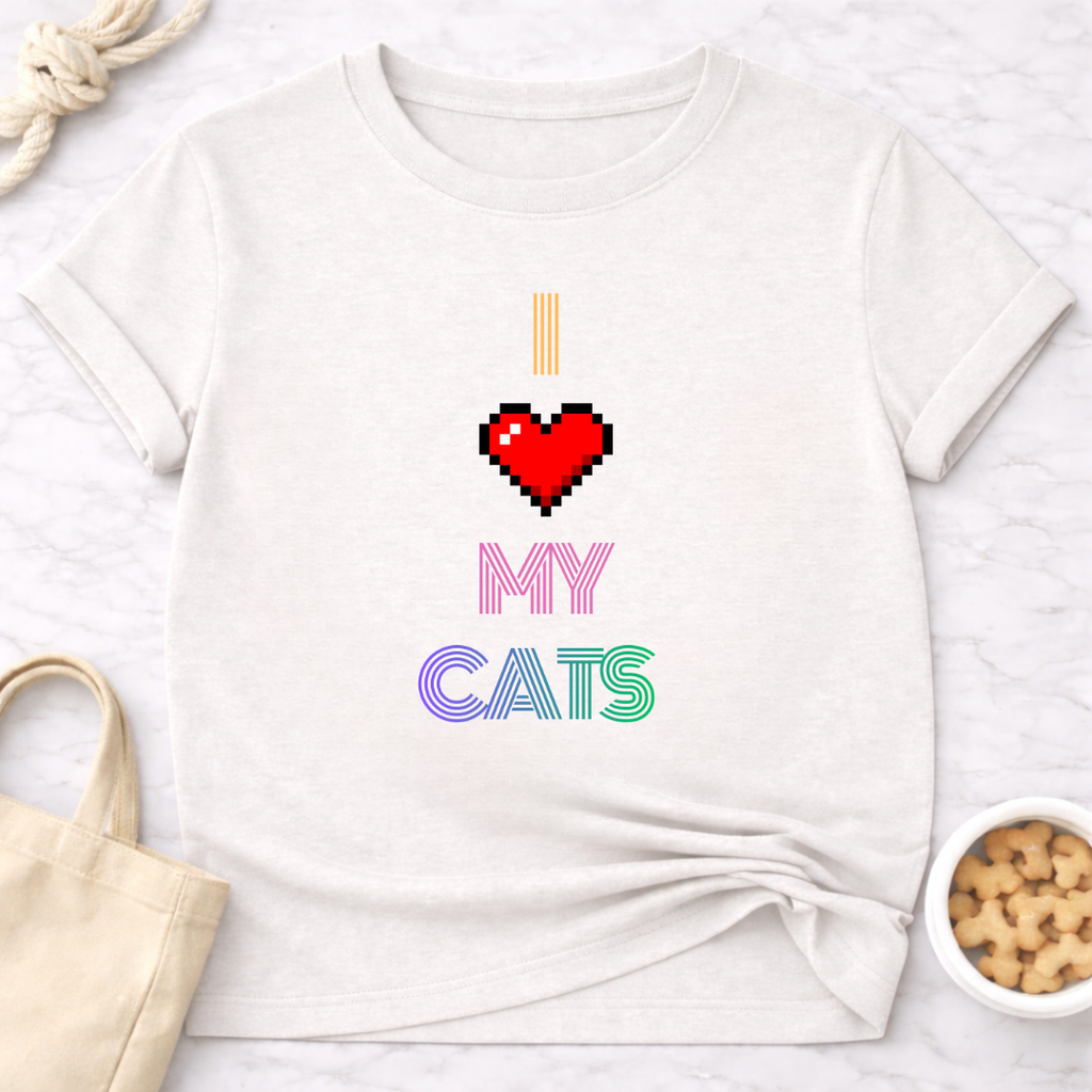 I Love My Cats Retro T-Shirt