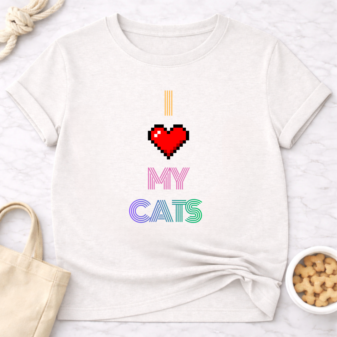 I Love My Cats Retro T-Shirt