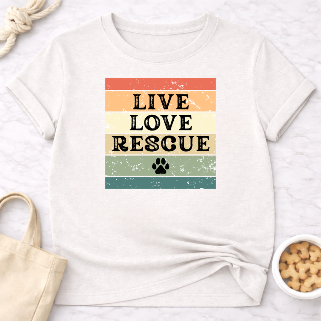 Live Love Rescue (retro) T-Shirt