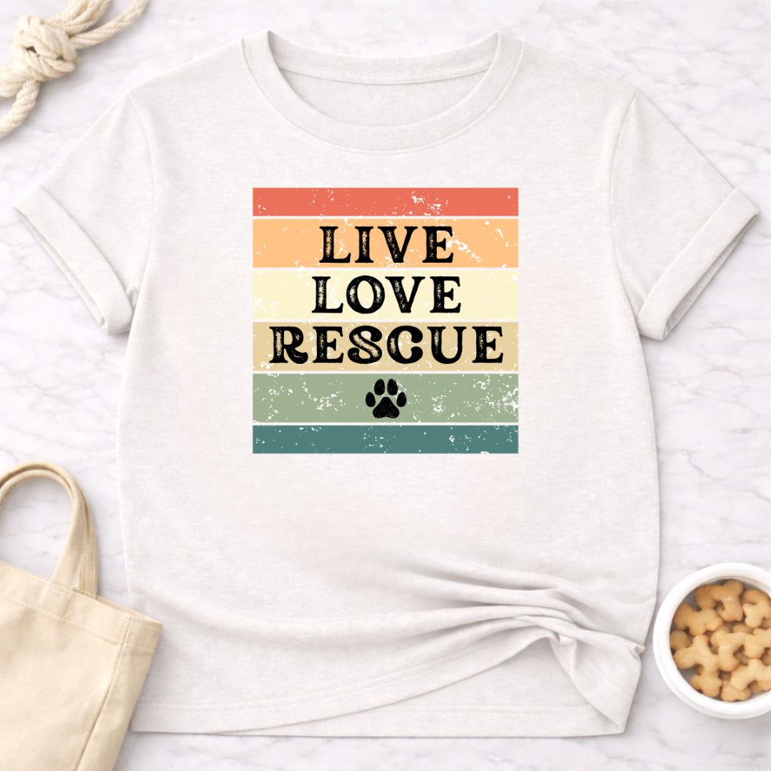 Live Love Rescue (retro) T-Shirt