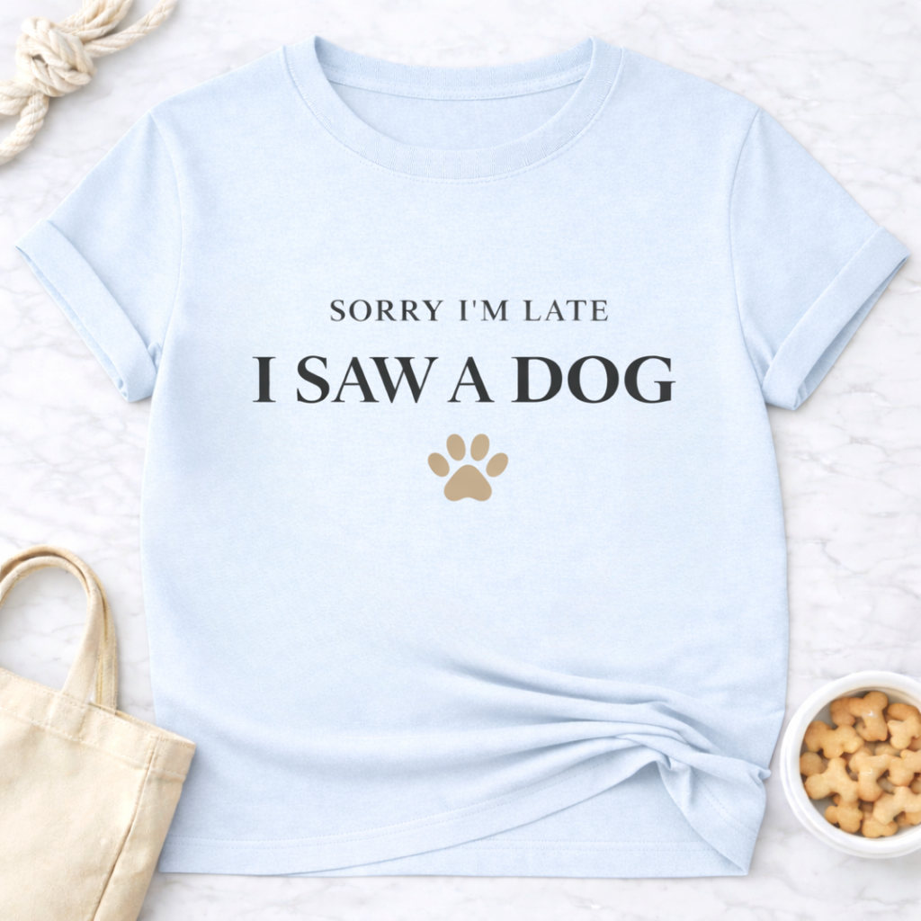 Sorry I'm Late, Saw a Dog T-Shirt