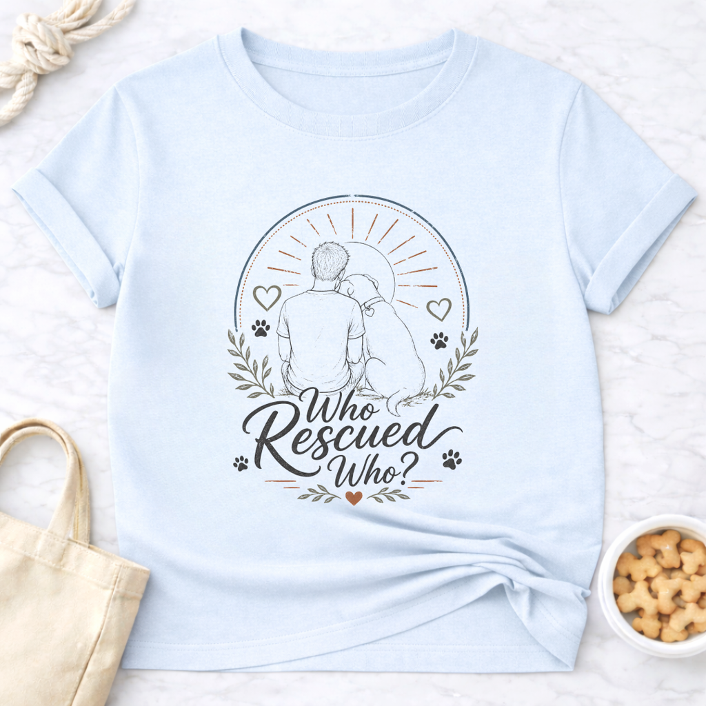 Who Rescued Who? V2 Male T-Shirt