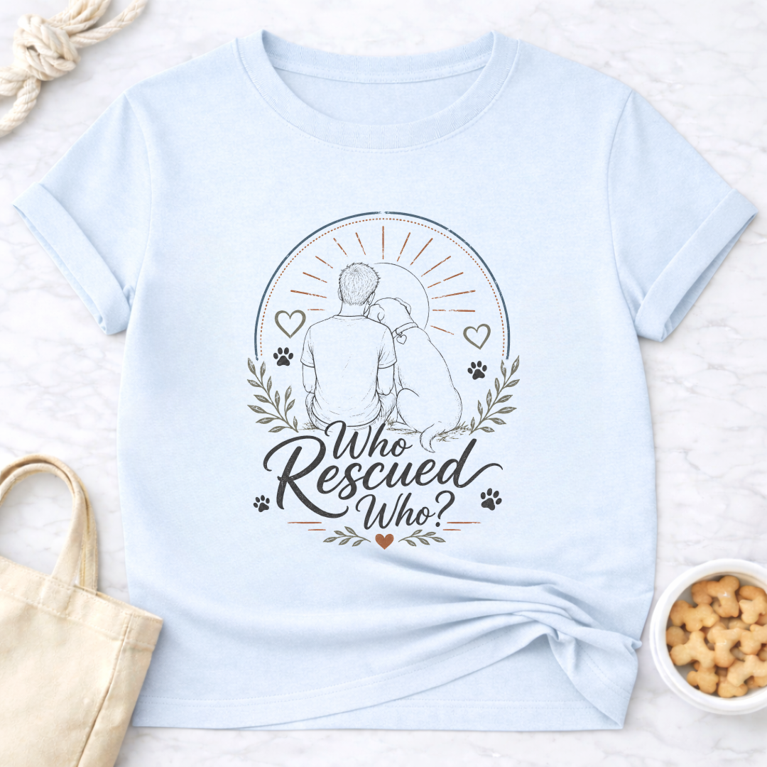 Who Rescued Who? V2 Male T-Shirt