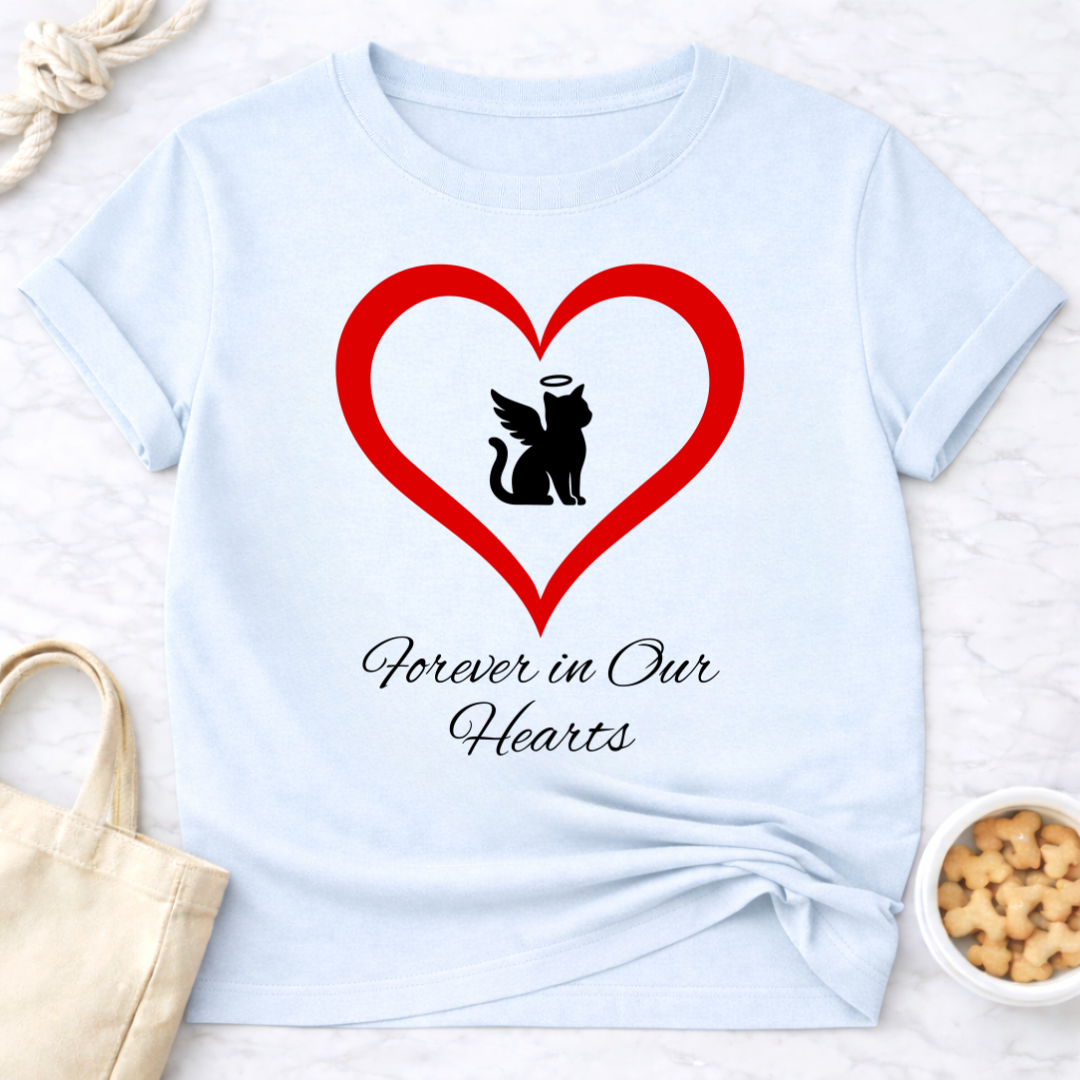 Forever In Our Hearts  Cat Angel T-Shirt