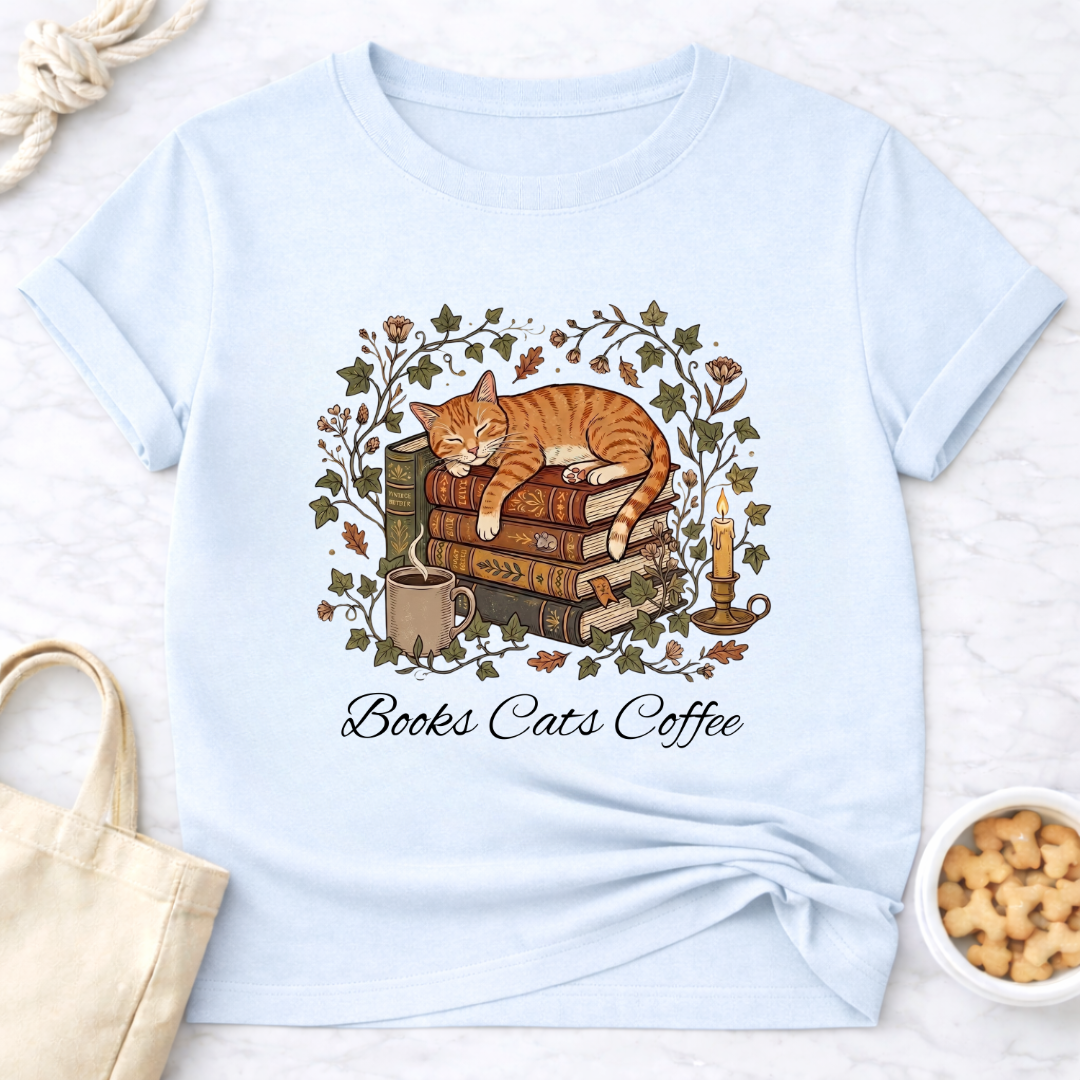 Books Cats Coffee T-Shirt