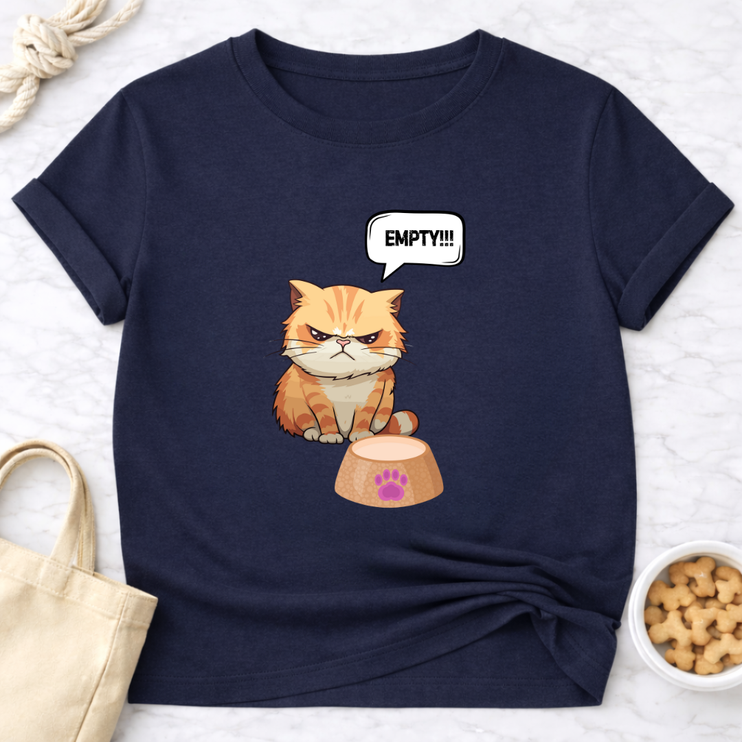 Empty Bowl Cat T-Shirt