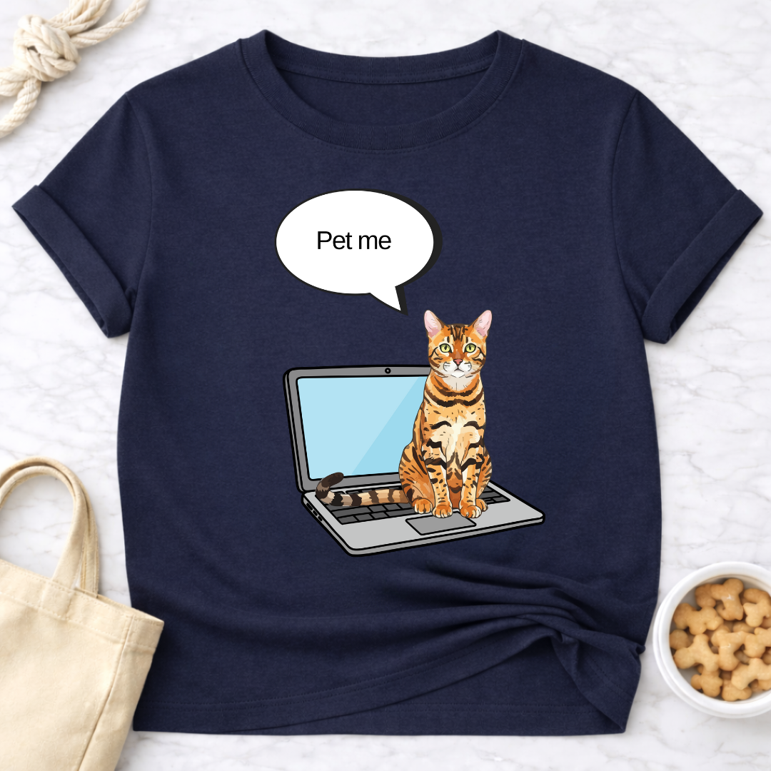 Laptop Cat Pet Me T-Shirt