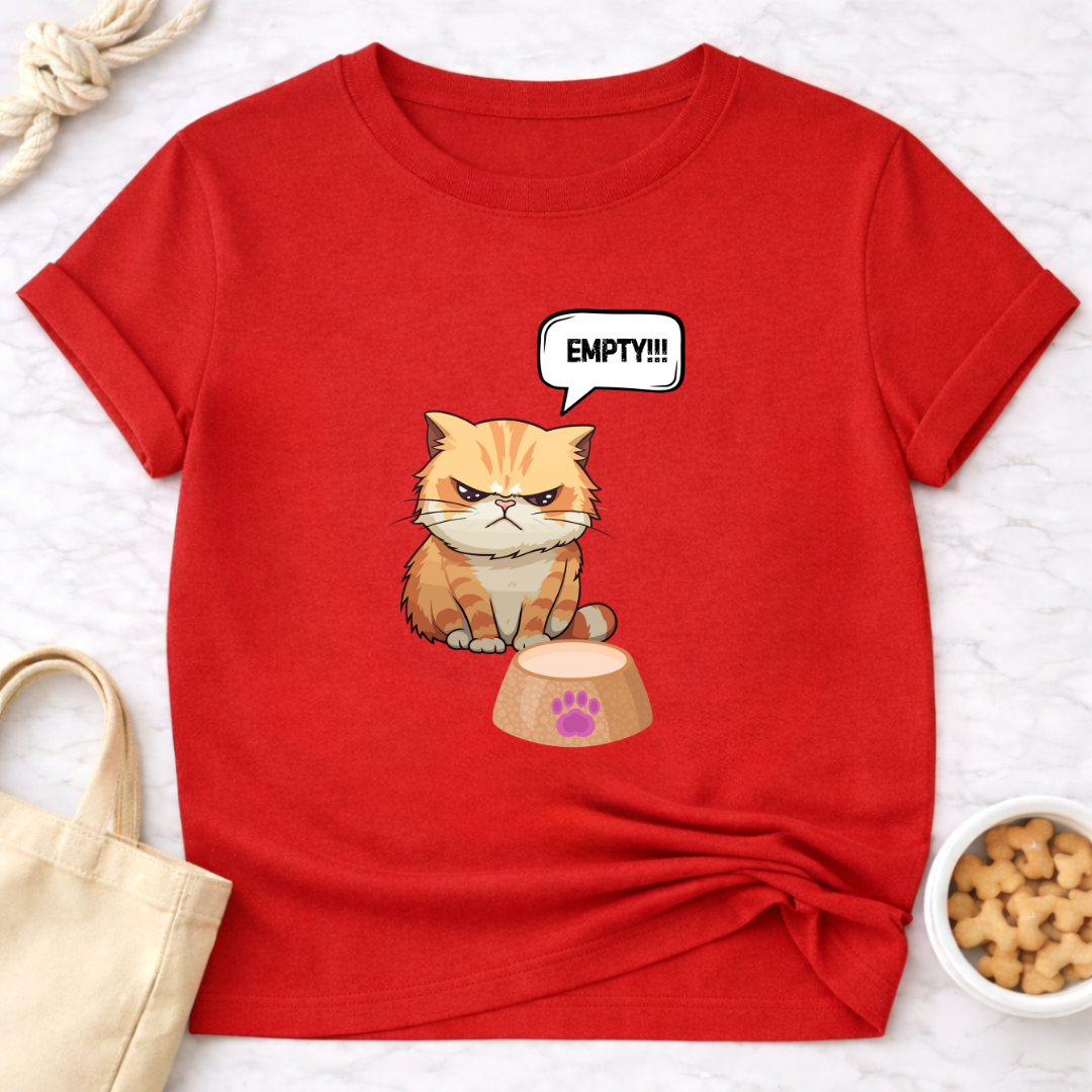Empty Bowl Cat T-Shirt