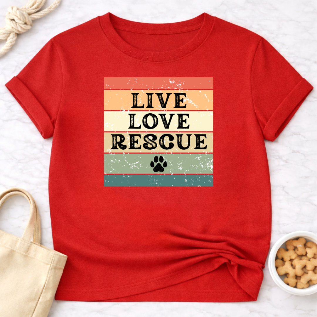 Live Love Rescue (retro) T-Shirt