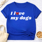 I Love My Dogs B&W Retro T-Shirt